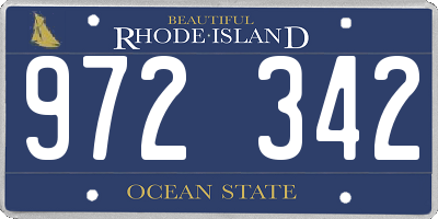 RI license plate 972342