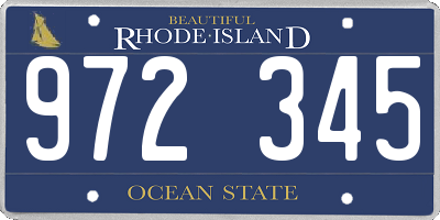 RI license plate 972345
