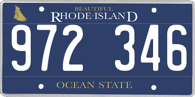 RI license plate 972346