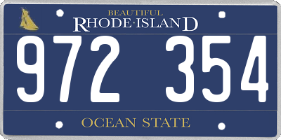 RI license plate 972354