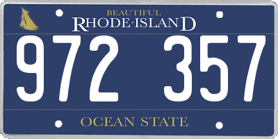 RI license plate 972357