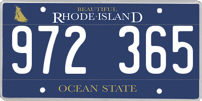 RI license plate 972365