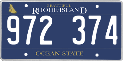 RI license plate 972374