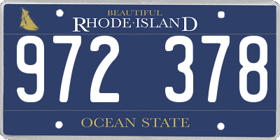 RI license plate 972378