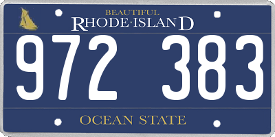 RI license plate 972383