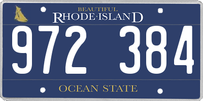 RI license plate 972384