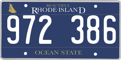 RI license plate 972386