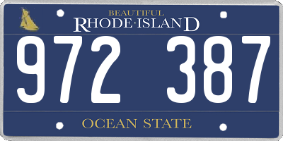 RI license plate 972387