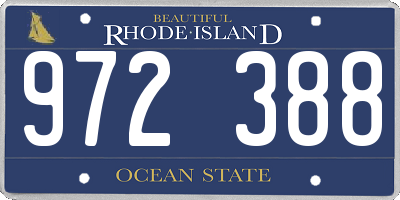 RI license plate 972388