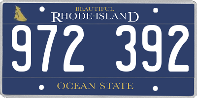 RI license plate 972392