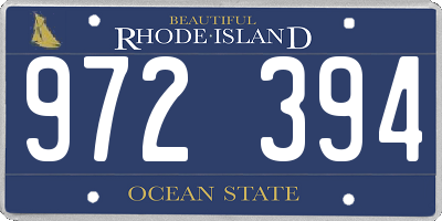 RI license plate 972394