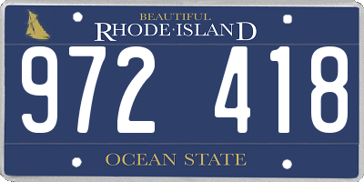 RI license plate 972418