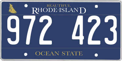 RI license plate 972423