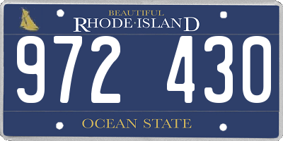 RI license plate 972430