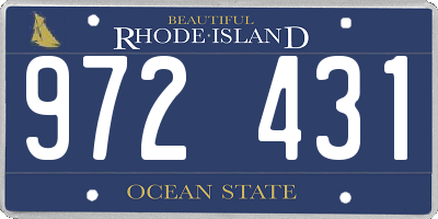 RI license plate 972431