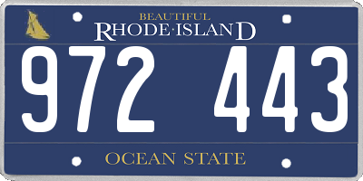 RI license plate 972443