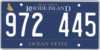 RI license plate 972445