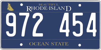 RI license plate 972454