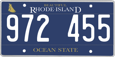 RI license plate 972455