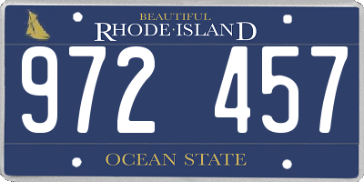 RI license plate 972457