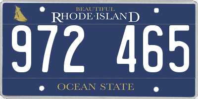 RI license plate 972465
