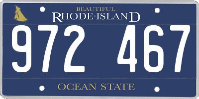 RI license plate 972467