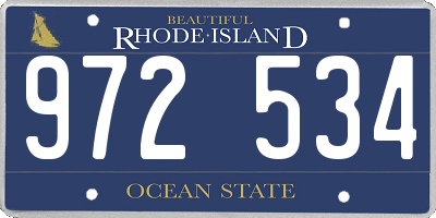 RI license plate 972534