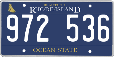 RI license plate 972536