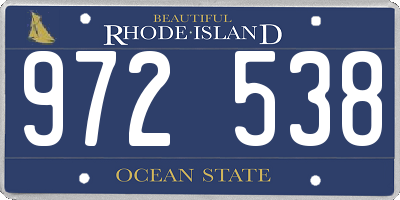 RI license plate 972538