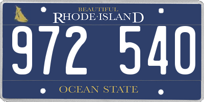 RI license plate 972540