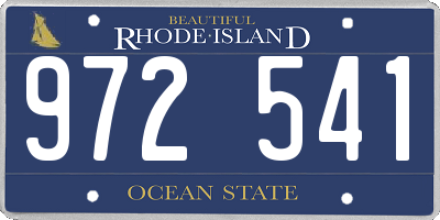 RI license plate 972541