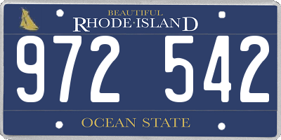 RI license plate 972542