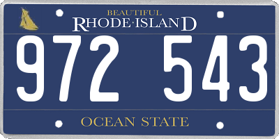 RI license plate 972543