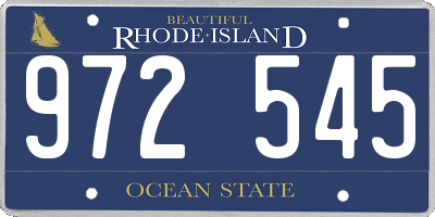 RI license plate 972545