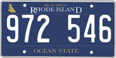 RI license plate 972546