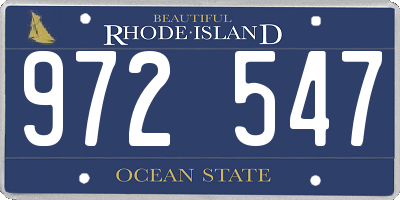 RI license plate 972547