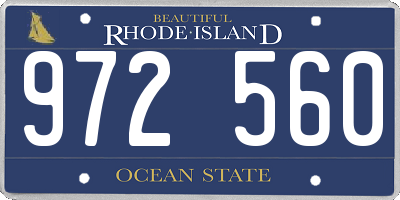 RI license plate 972560