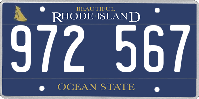 RI license plate 972567