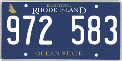 RI license plate 972583