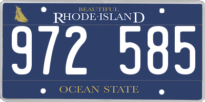 RI license plate 972585