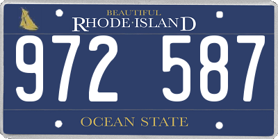 RI license plate 972587