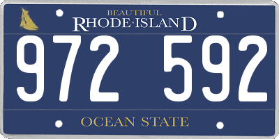 RI license plate 972592