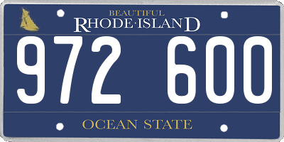 RI license plate 972600