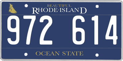 RI license plate 972614