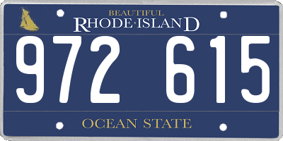 RI license plate 972615