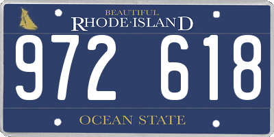 RI license plate 972618