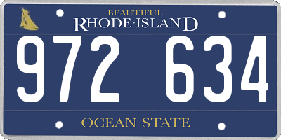 RI license plate 972634