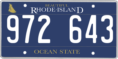 RI license plate 972643