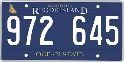 RI license plate 972645