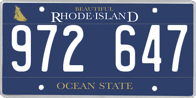 RI license plate 972647